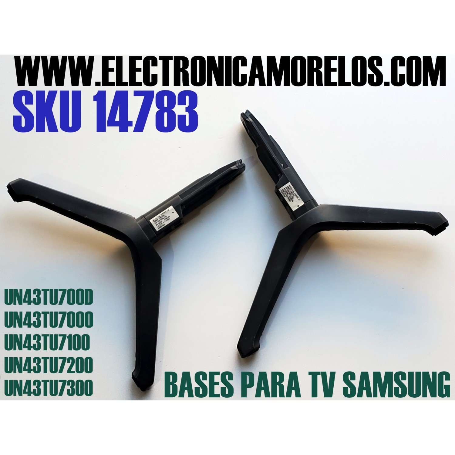 KIT DE BASES PARA TV SAMSUNG ((2 PIEZAS)) / NUMERO DE PARTE BN63-18870A / BN63-18872A / 43TU7000 / BN63-18872X001 / BN63-18870X006 / E115797 / E510768 / MODELOS UN43TU700DFXZA XA03 / UN43TU7000FXZA / UN43TU7100FXZA / UN43TU7200FXZA / UN43TU7300FXZA