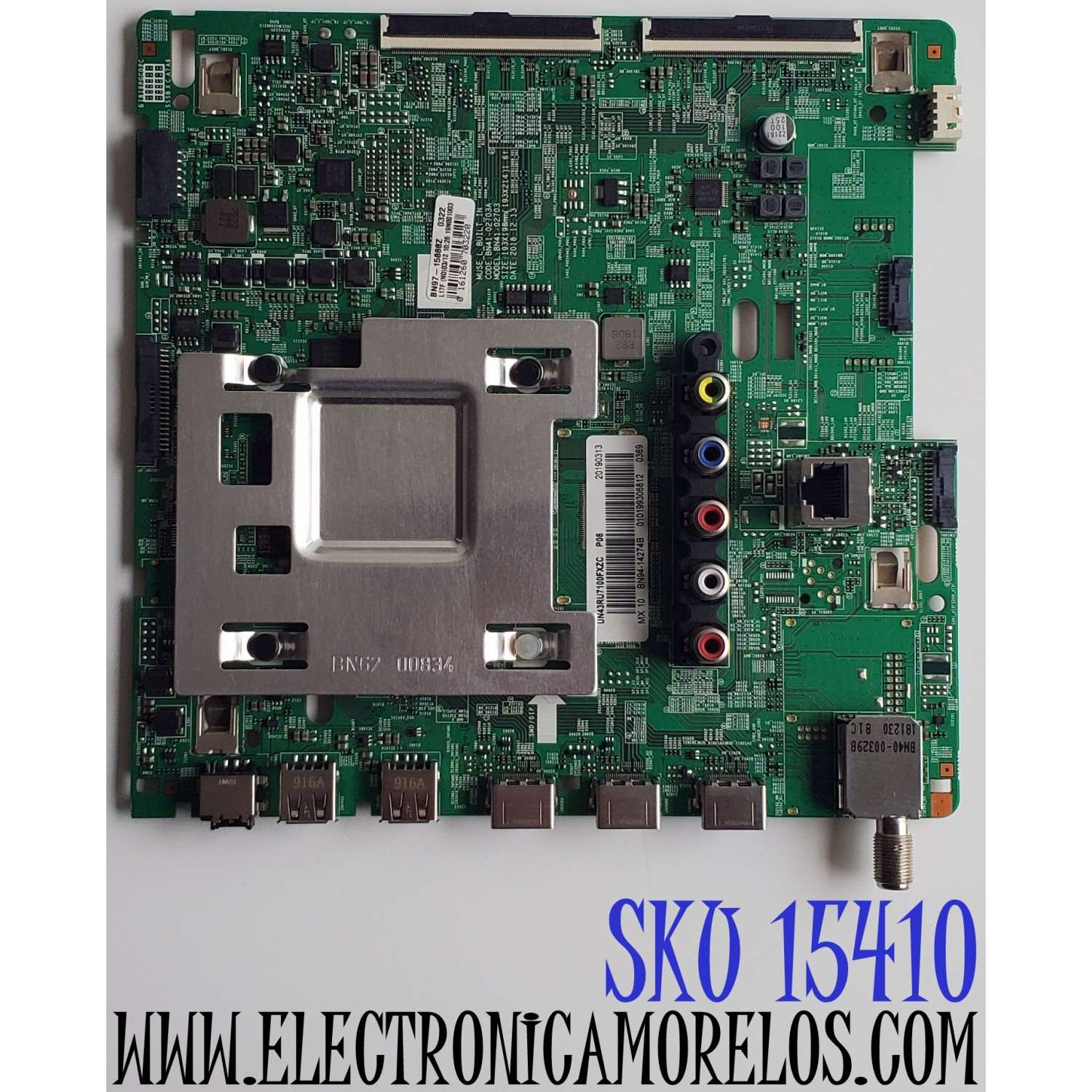 MAIN PARA TV SAMSUNG 4K·UHD·HDR SMART TV / NUMERO DE PARTE BN94-14274B / BN41-02703A / BN97-15888A / BN9414274B / MODELOS UN43RU7100 / UN43RU7100FXZC / UN43RU7100FXZA AA01