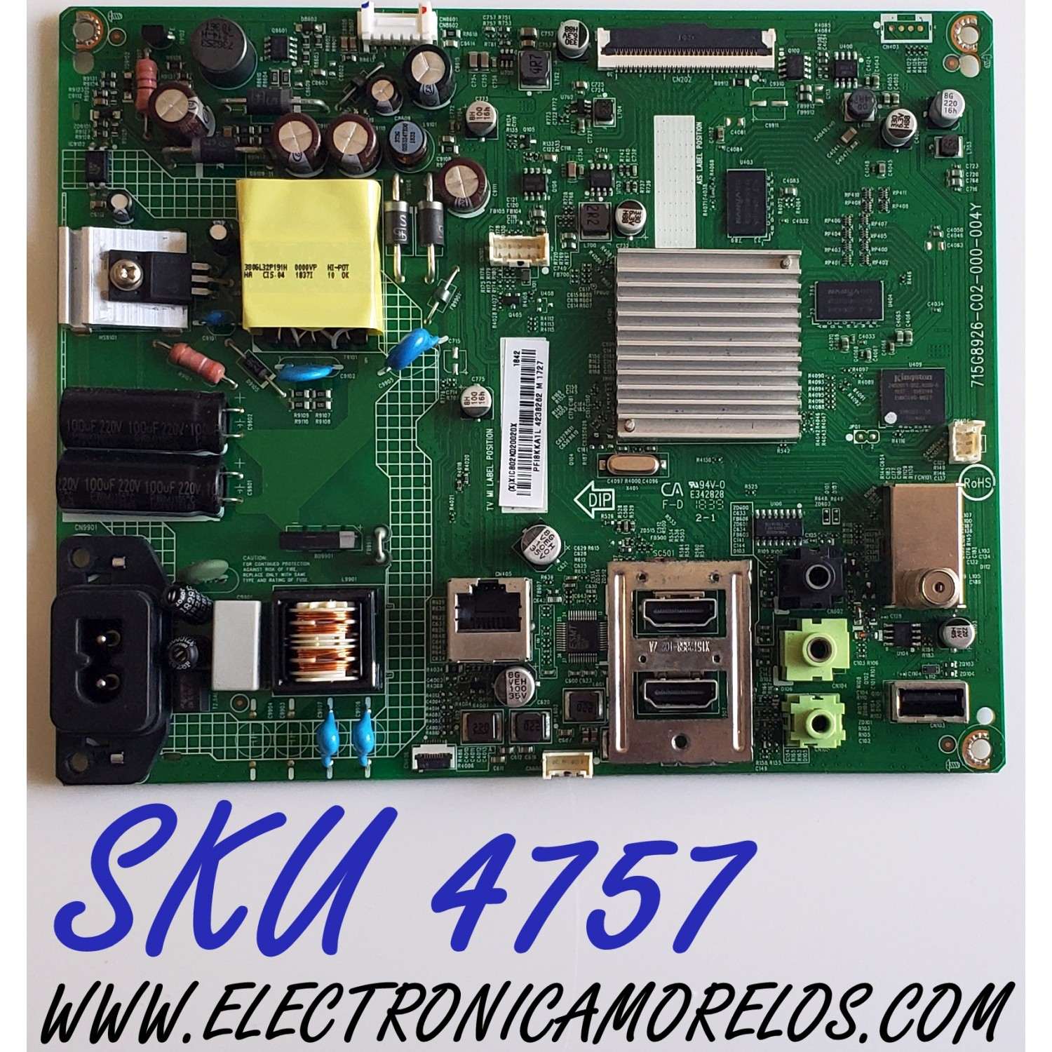 MAIN FUENTE (COMBO) PARA TV VIZIO / NUMERO DE PARTE XICB02K020 / 715G8926-C02-000-004Y / 715G8926-C03-000-004Y / (X)XICB02K020020X / MODELO D24F-F1 / D24F-F1 LTMDWNNV