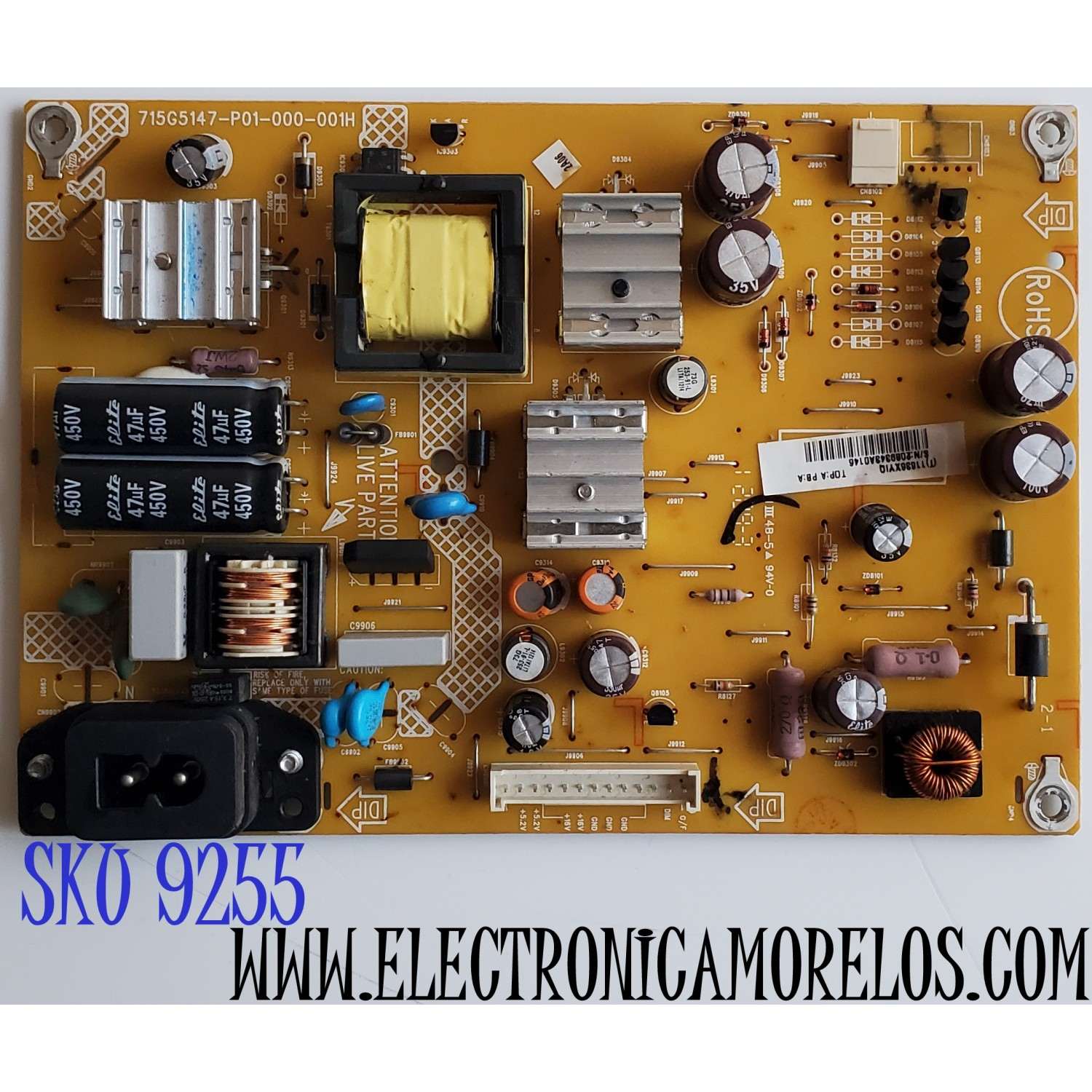 FUENTE DE PODER PARA TV PHILIPS / NUMERO DE PARTE 11636XY1Q / 715G5147-P01-000-001H / MODELO 32PFL1320