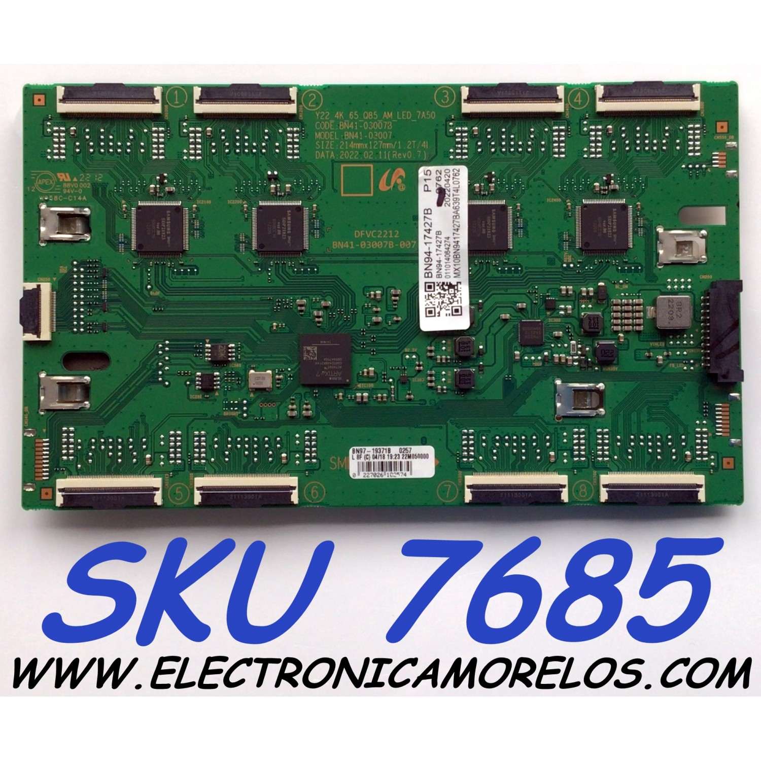 LED DRIVER PARA TV SAMSUNG NEO QLED / NUMERO DE PARTE BN94-17427B / BN41-03007B / BN97-19371B / BN41-03007B-007 / DFVC2212 / DISPLAY HV650QUB-S9B / MODELO QN65QN85 / QN65QN85BAFXZA BD02