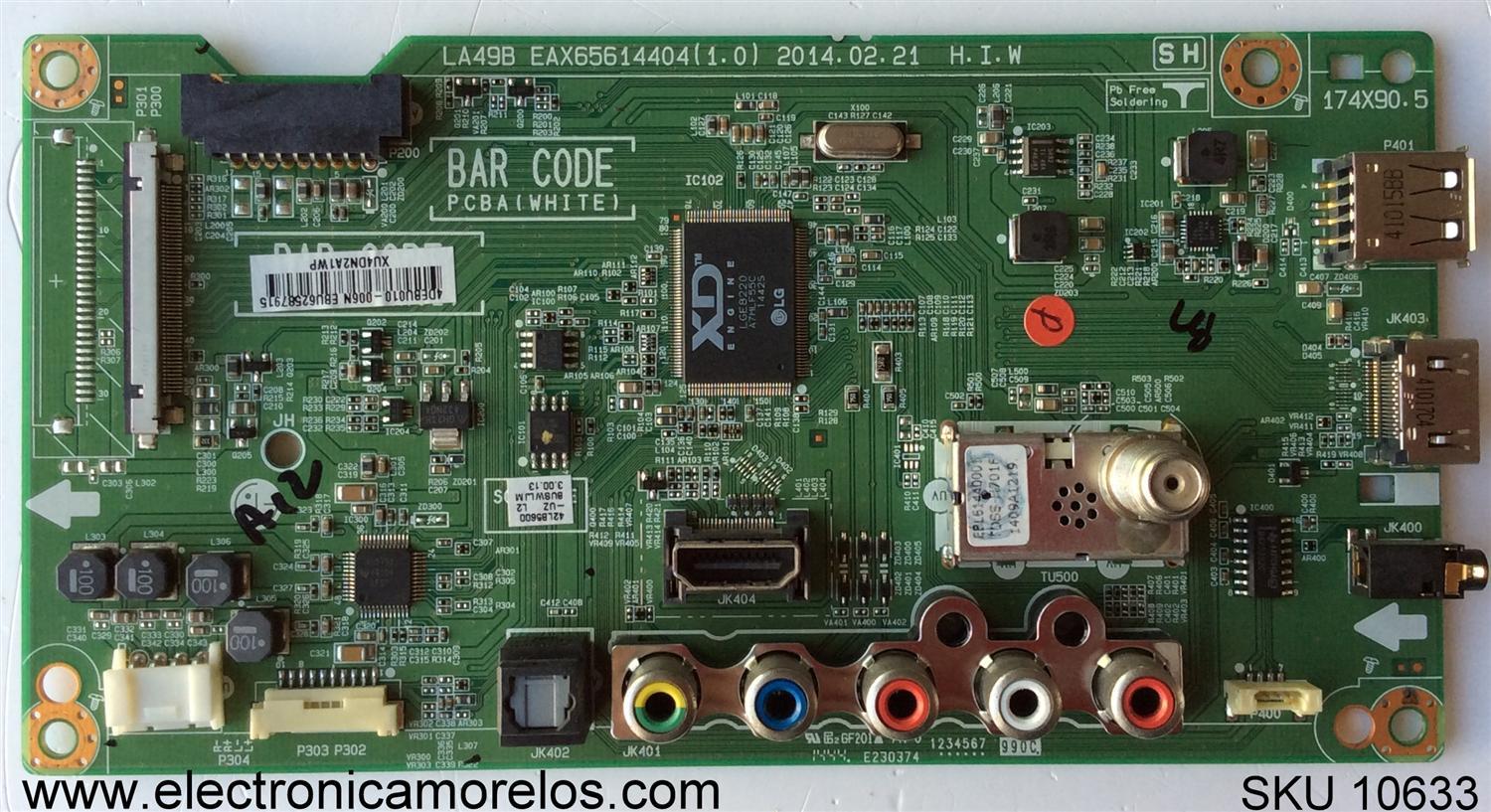 MAIN / LG EBU62587915 / EAX65614404(1.0) / MODELO 42LB5600-UZ / PANEL LC420DUE(FG)(A3)	