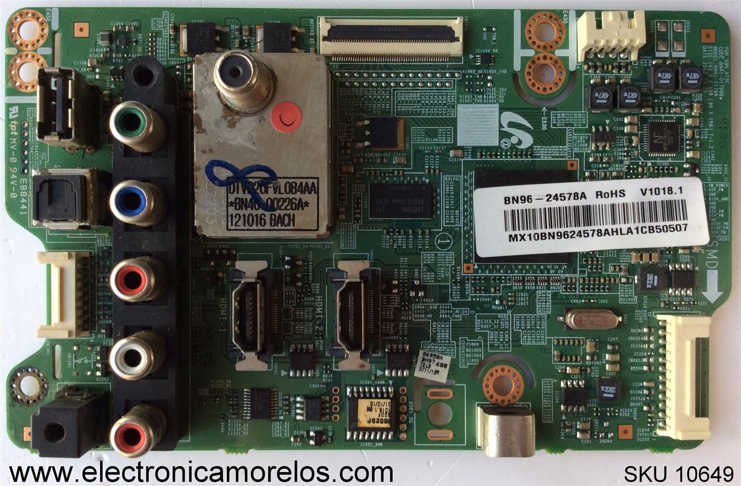 MAIN / SAMSUNG BN96-24578A / BN97-06950A / BN41-01799B / SUSTITUTA BN94-04343L / BN94-06039D / BN96-20966A / MODELO PN60E530A3FXZA TS02 / PANEL S60FH-YD02, S60FH-YB02	