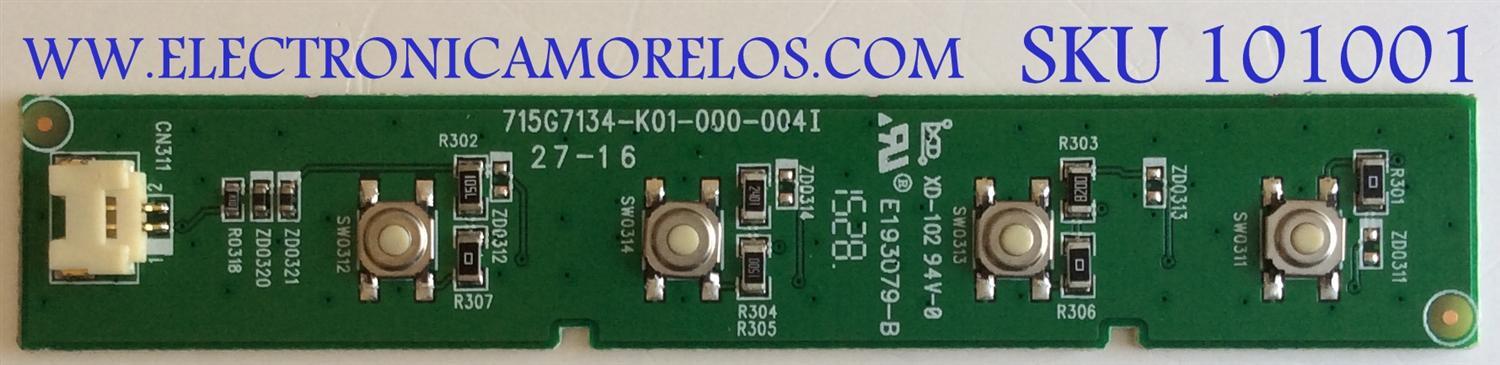 BOTONERA PARA TV VIZIO / 715G7134-K01-000-004I / MODELO M50-C1 LTCWSPBR