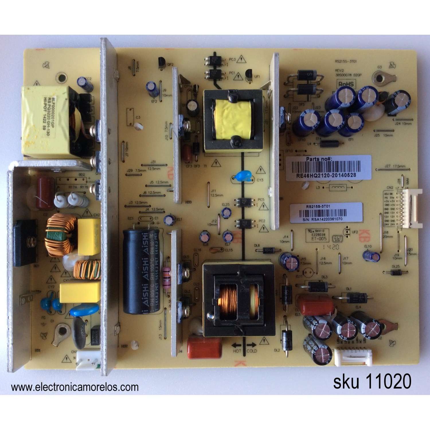 FUENTE DE PODER / RCA RE46HQ2120 / RS215S-3T01 / 3BS00078 02GP / 3BS0007802GP / PANEL T645HW05-V0-12V / MODELOS LED65G55R120Q / LRK65G55R120Q / LRK65G55R120Q 4534-LK65G55-A2 - Imagen 1