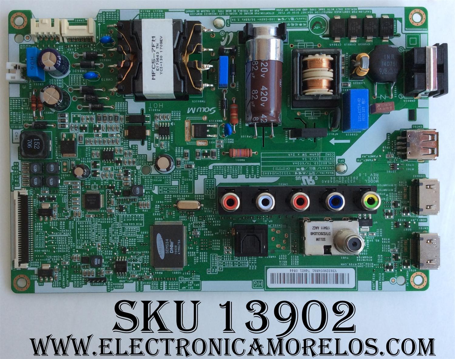 MAIN FUENTE (COMBO) PARA TV SAMSUNG / NUMERO DE PARTE V3S32HU048A1 / V3S32HU048A0 / 3200210347060AE / PANEL BOEI320WX1 / MODELOS UN32J400 / UN32J400DCFXZA BZ01 / UN32M4500BFXZA BZ01 / UN32J4002AFXZA BZ01