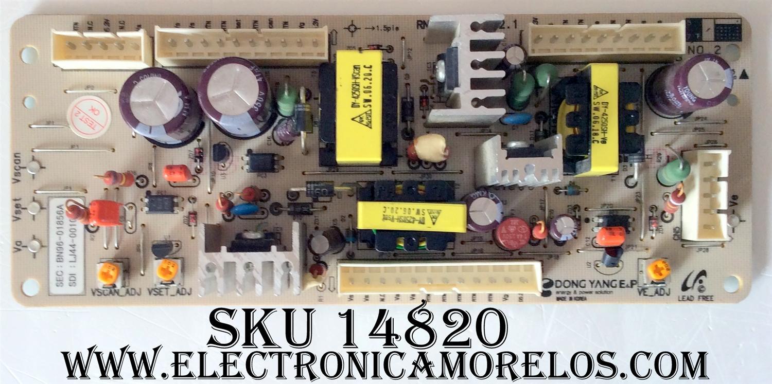 FUENTE DE PODER / SAMSUNG BN96-01856A / LJ44-00105A / RNAA00294 / REV:2.1 / MODELO HP-S4233	