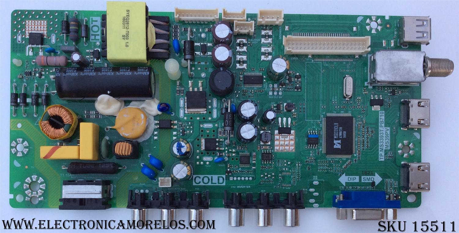 FUENTE / MAIN / (COMBO) / TCL L16031821 / GTC000447A / T8-32NATL-MA2 / 02-SHY39V-CHNA04 / V8-MS39PVN-LF1V046 / TP.MS3393T.PB710 / MS39PV - Imagen 1