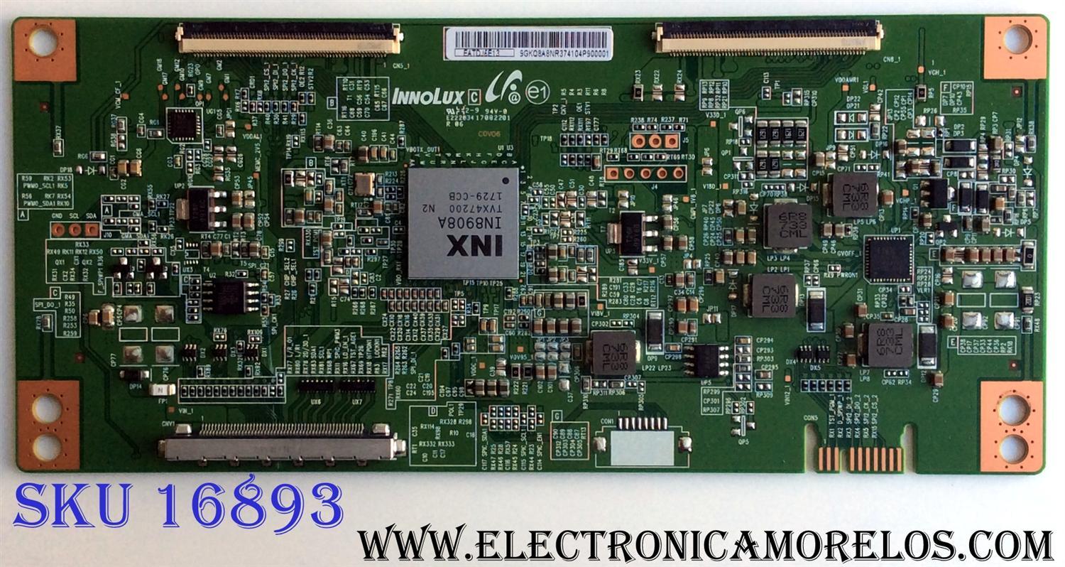 T-CON PARA TV HISENSE SMART TV / NUMERO DE PARTE EATDJ6E13 / 17082201 / PANEL'S HD500S1U01\S1\GM\CKD\ROH / UCAU4XT / V500DJ6-QE1 / MODELOS 50H6E / 50R6E / E4STA5017 / E4AA50N / 50PFL5604/F7 - Imagen 1