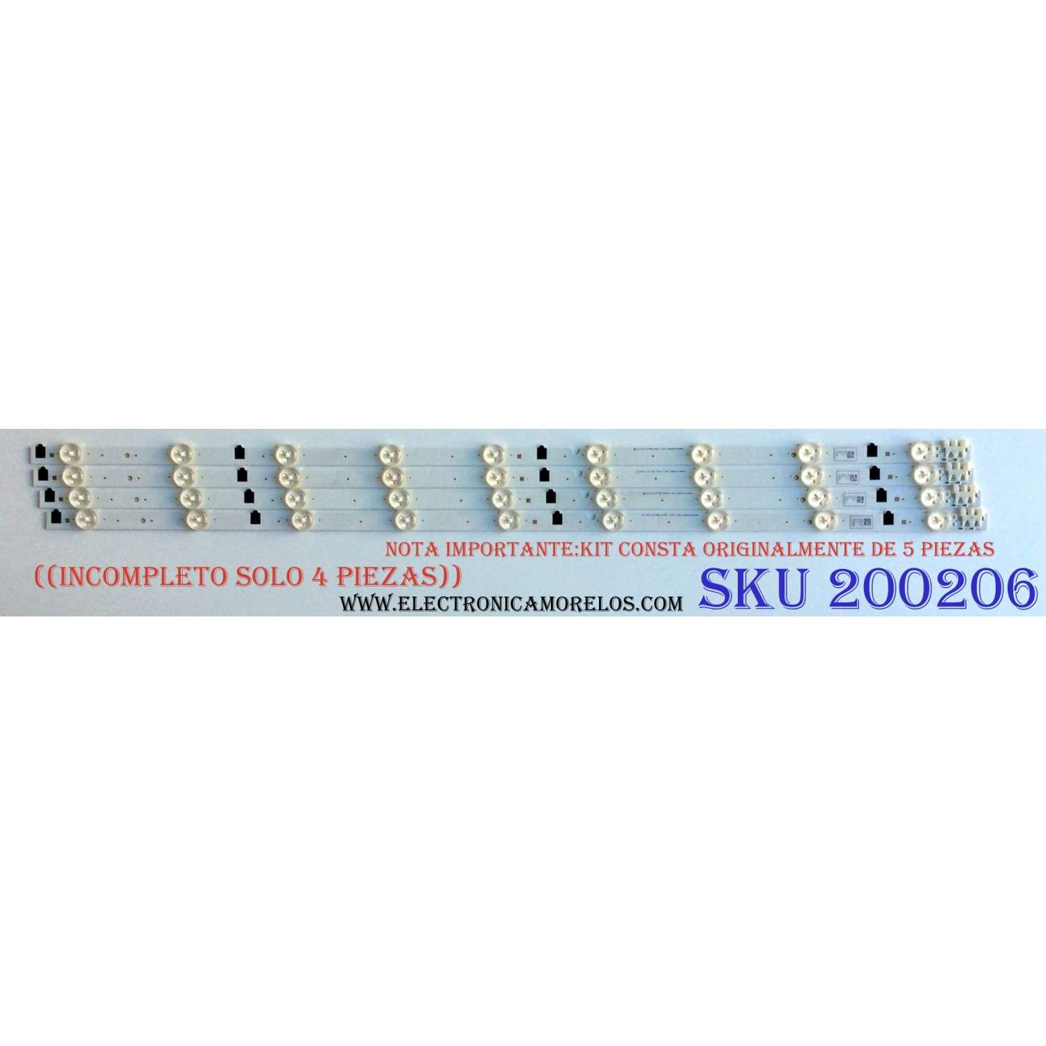 KIT DE LEDS ORIGINAL PARA TV SAMSUNG / INCOMPLETO 4 PIEZAS / NUMERO DE PARTE BN96-25300A / 25300A / N3K JC / 2013SVS32F 9 REV1.8 130103 / PANEL CY-HF320BGLV1H / MODELO UN32F5500AFXZX / UN32F5500AFXZA TS01 / KIT CONSTA ORIGINALMENTE DE 5 PIEZAS