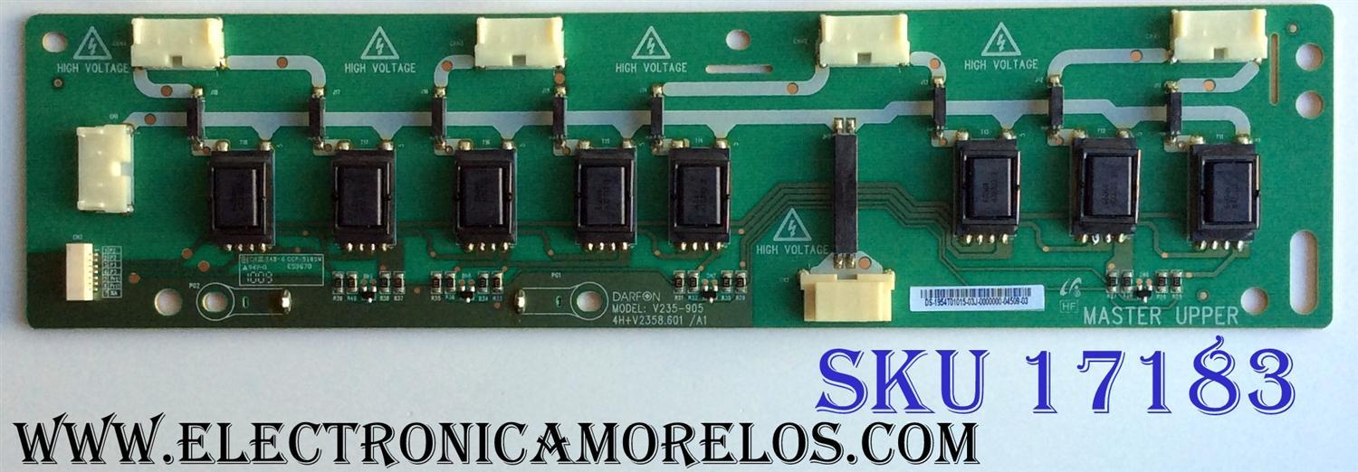 BACKLIGHT INVERTER / SAMSUNG 19.54T01.015 / 1954T01015 / V235-905 / 4H+V2358.601 / A1 / V235-905/905HF / PANEL T546HW01 V.0 / MODELOS LN55C630K1FXZA AA02 / LN55C610N1FXZA / LN55C630K1FXZA / LN55C650L1FXZA / EQ5588 PLD-55F1EQD