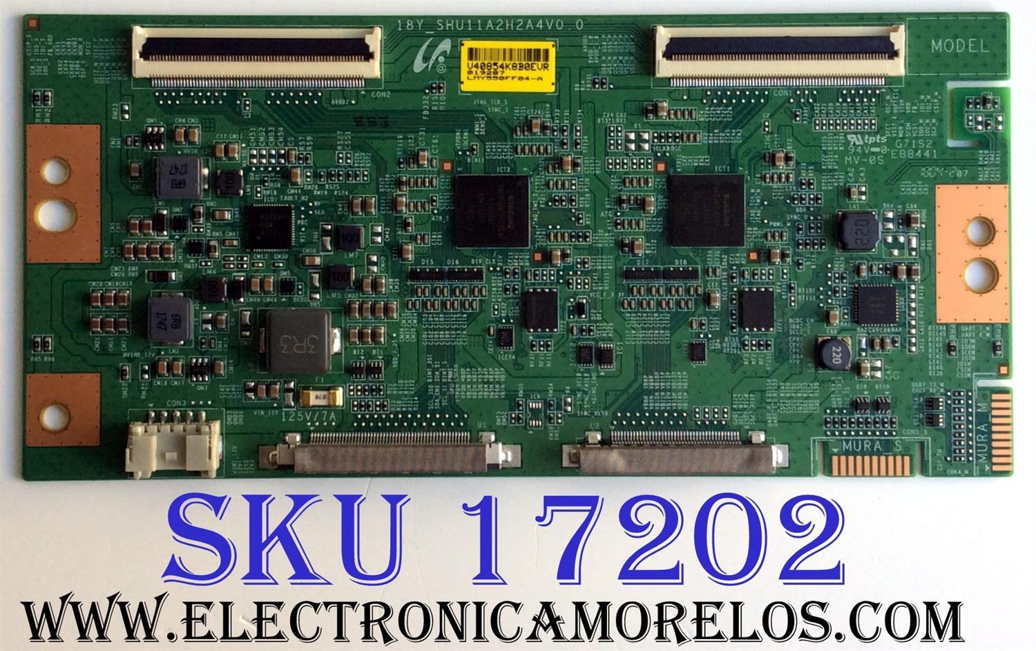 T-CON / SONY LJ94-40854K / 40854K / LMY550FF04-A / 18Y_SHU11A2H2A4V0.0 / PANEL / MODELO XBR-55X900F