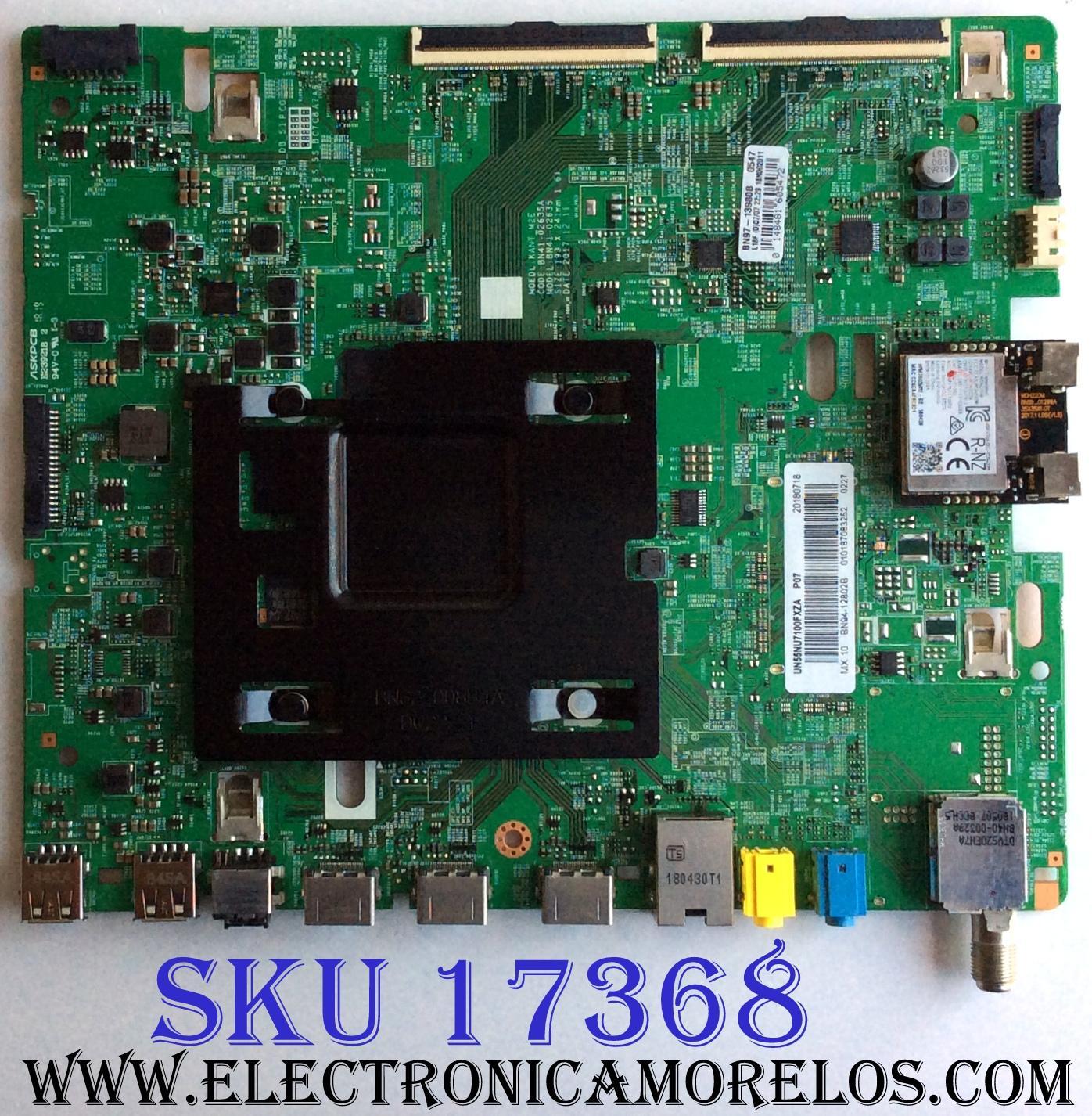 MAIN PARA TV SAMSUNG 4K·UHD·HDR / NUMERO DE PARTE BN94-12802B / BN41-02635A / BN97-13980B / BN9412802B / PANEL CY-NN055HGLV2H / DISPLAY LSF550FN13-Q04 / MODELO UN55NU / UN55NU710DFXZA FA01 / UN55NU7100FXZA FB04 / UN55NU7200FXZA FA01 / HG55NJ690UFXZA FA01