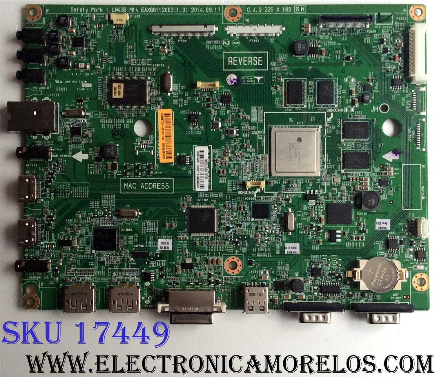 MAIN / LG EBT63495701 / EAX66112003 / 62810401 / 678MXM1V-0007 / EAX66112003(1.0) / MODELO 42LS75A-5BB / 42LS75A-5BB AUSNLJM