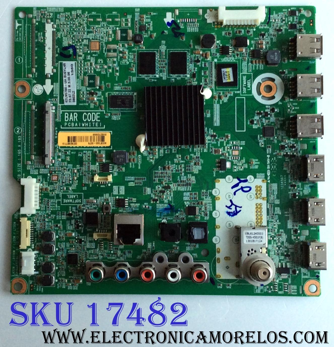 MAIN / LG EBT62387719 / EAX64872104(1.0) / 32EBT000-0075 / EAX64872104 / PANEL LC420DUE (SF)(R1) / MODELOS 42LN5700-UH / 42LN5700-UH BUSYLHR