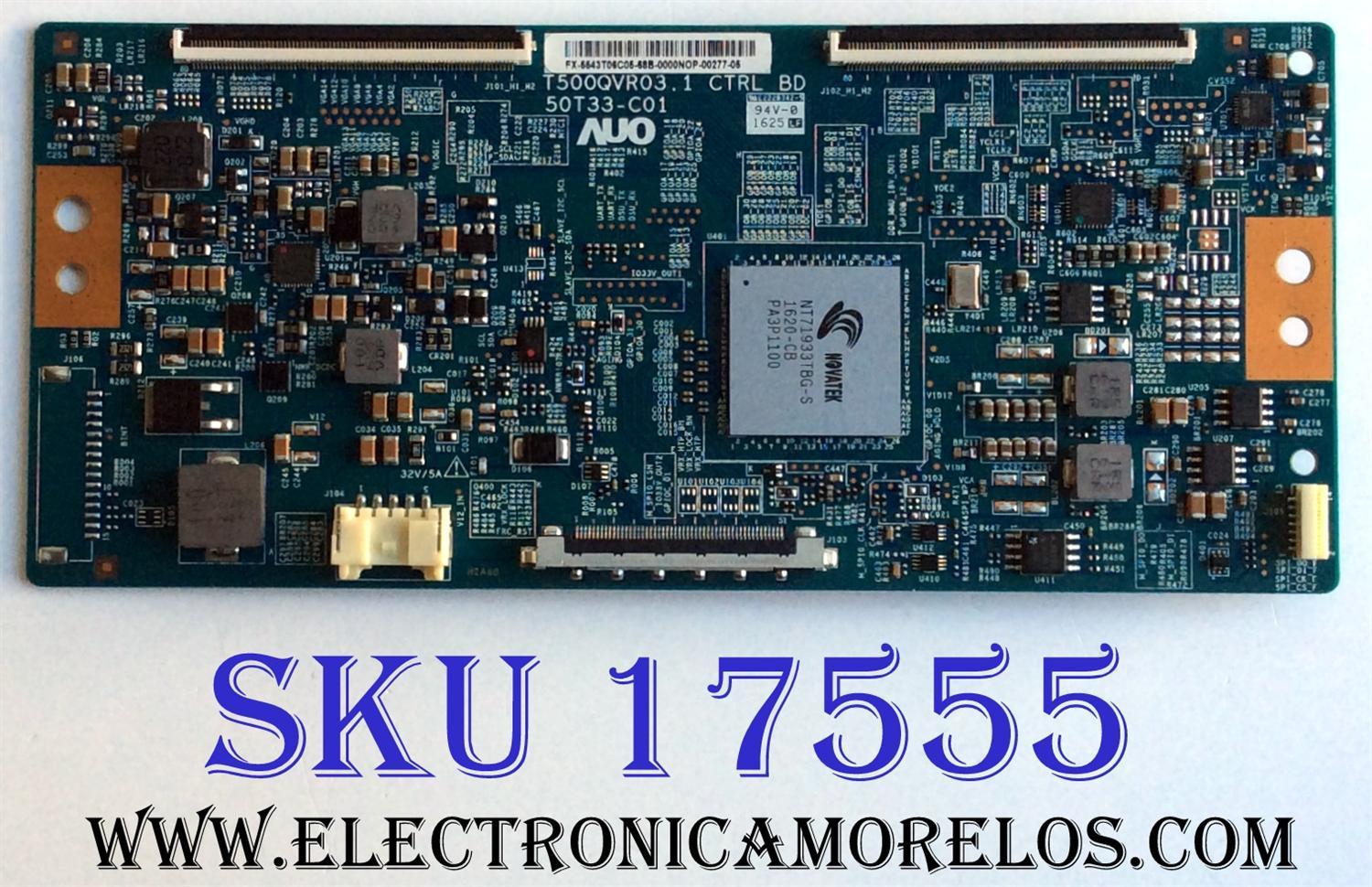 T-CON / SONY 55.43T06.C05 / 5543T06C05 / T500QVR03.1 / 50T33-C01 / PANEL T4300VF01.1 / MODELO XBR-43X800D - Imagen 1