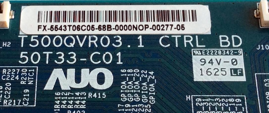 T-CON / SONY 55.43T06.C05 / 5543T06C05 / T500QVR03.1 / 50T33-C01 / PANEL T4300VF01.1 / MODELO XBR-43X800D - Imagen 2