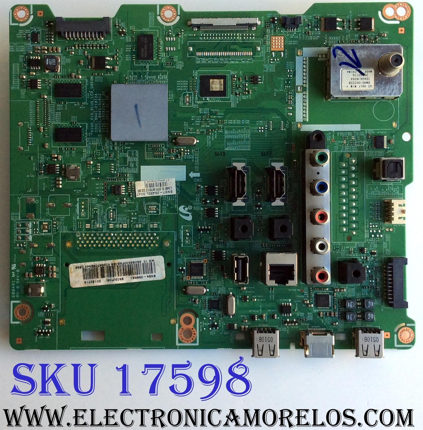 MAIN PARA TV  SAMSUNG NUMERO DE PARTE  BN94-05656J / BN41-01812A / BN97-06430L / PANEL LTJ550HW08-V / MODELO UN55ES6500FXZA TS01