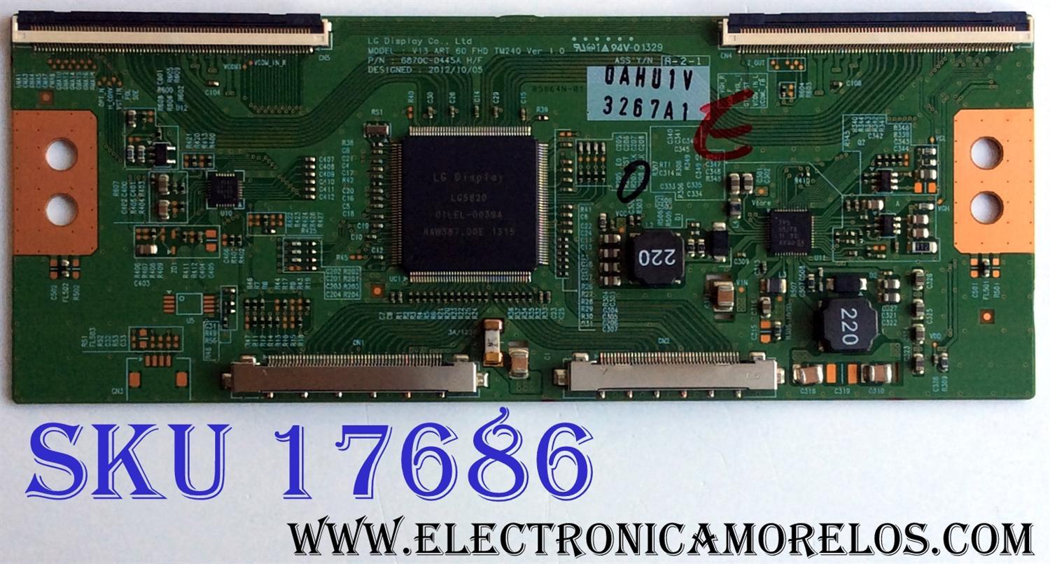T-CON / LG 6871L-3267A / 6870C-0445A / 3267A / PANEL LC600EUD (LF)(F1) / MODELOS 60LA8600-UC.BUSYLJR / 60LA8600-UC.AUSYLJR