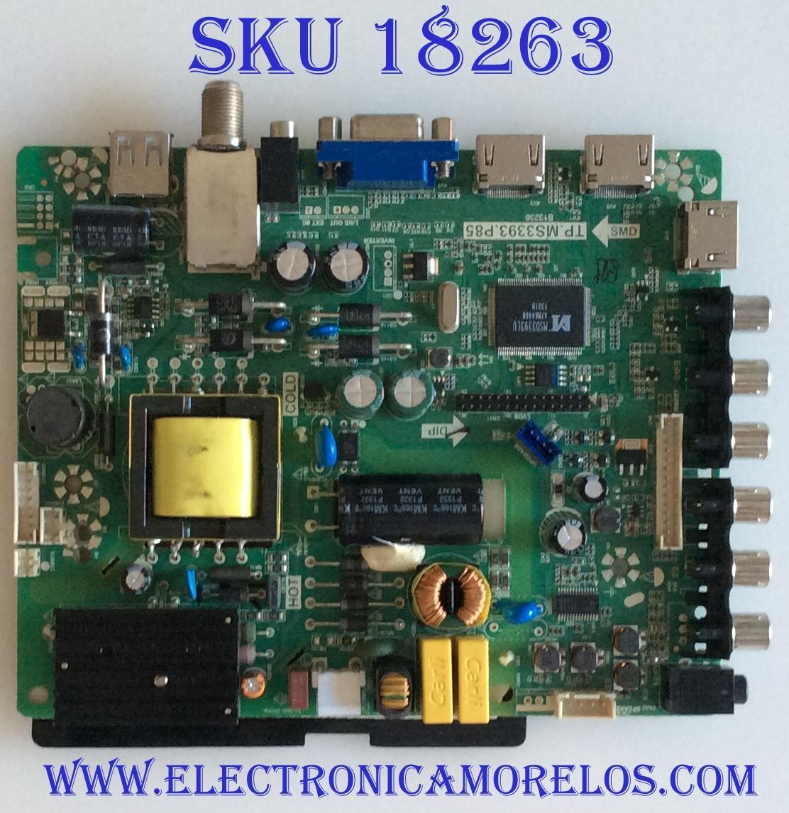 MAIN FUENTE PARA TV APEX B13080245 / TP.MS3393.P85 / PANEL T320XVN02.9 / MODELO LE3245M	