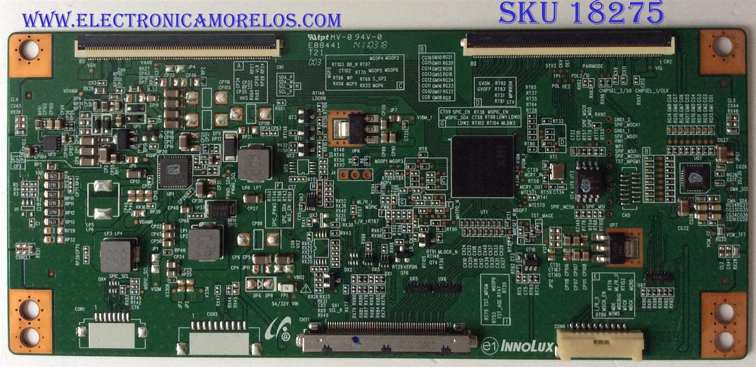 T-CON / PANASONIC 6EC35CWAT / E88441 / 6EC35CWAT350103V00001 / PANEL V500DJ2-KS5 REV:J3 / MODELO TC-50CX600U