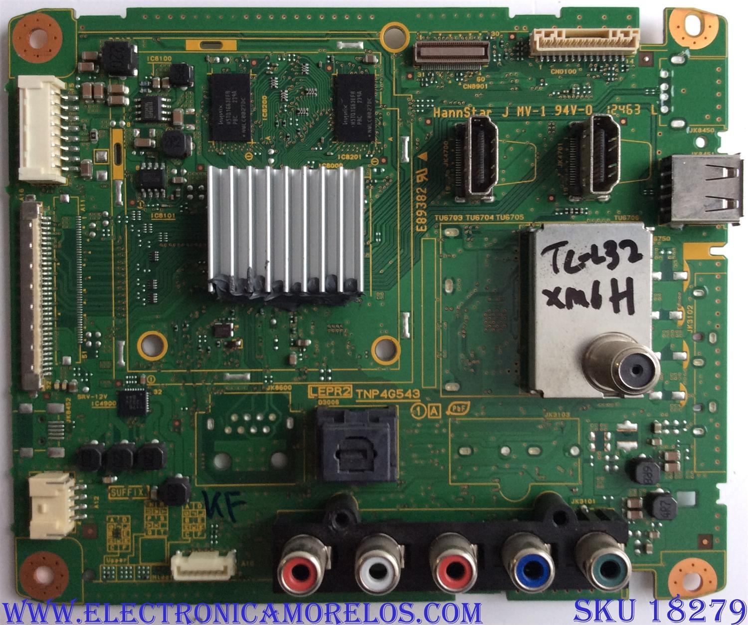 MAIN / PANASONIC TNP4G543KF / TNP4G543 / E89382 / PANEL V320BJ6-LE1 REV.B1 / MODELO 32"