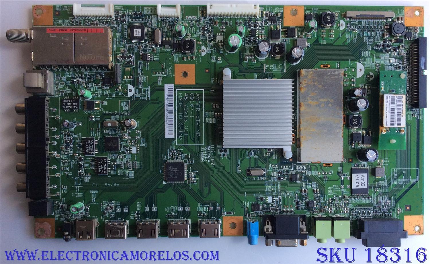 MAIN / INSIGNIA 55.71V01.A01 / 48.71V13.011 / 5571V01A01 / 09167-1 / T420HW07 V.3 / MODELOS NS-42E859A11 / NS-32E859A11