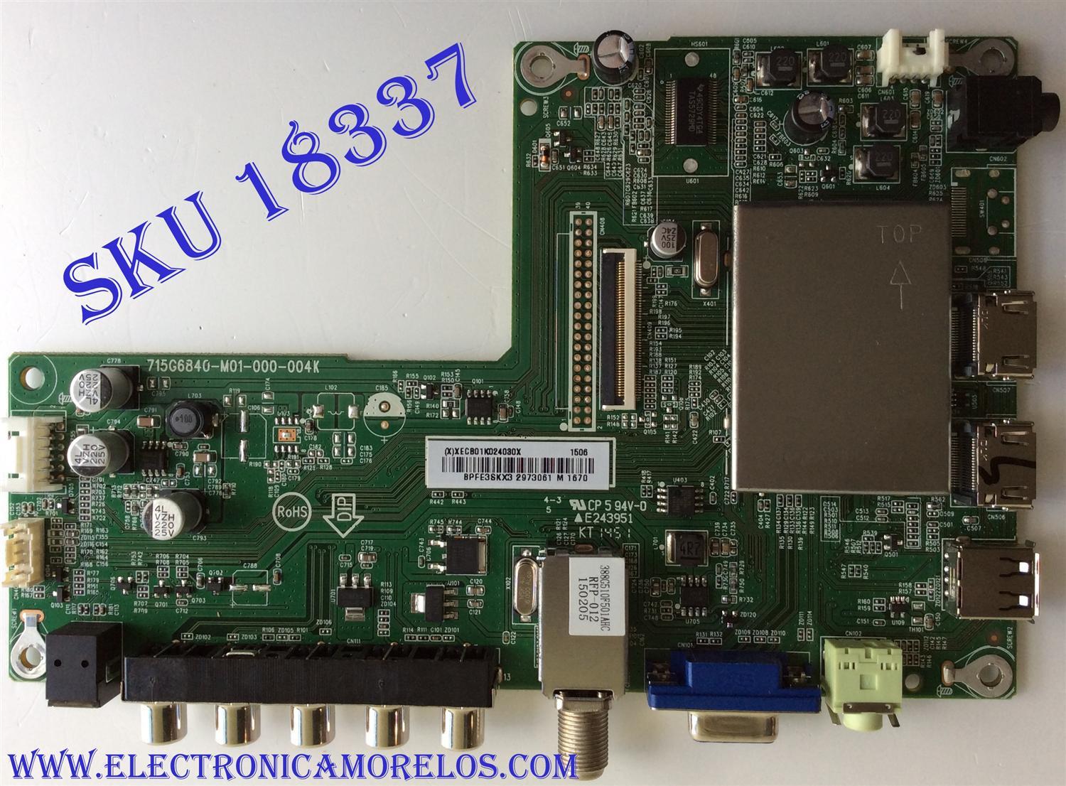 MAIN / SHARP XECB01K024 / 715G6840-M01-000-004K / XECB01K024030X / E243951 / PANEL TPT315B5-HVN REV.S520D / MODELO LC-32LB261U
