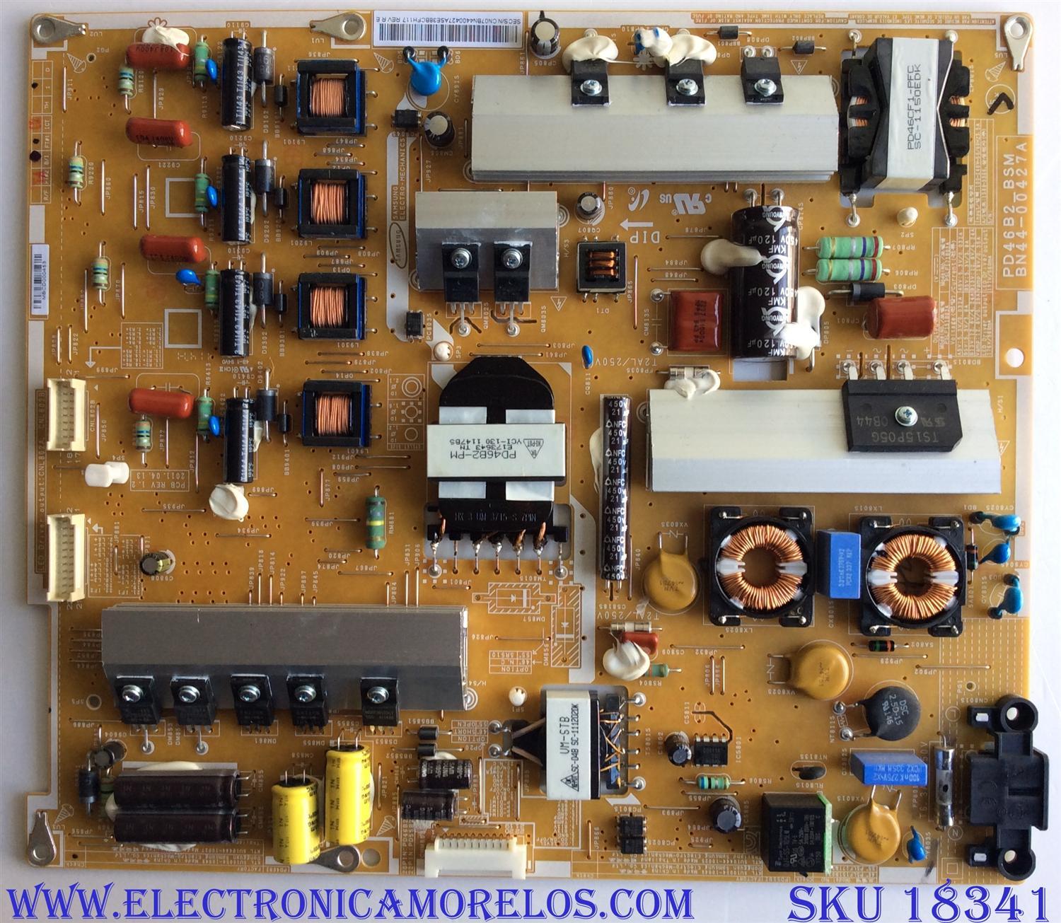 FUENTE DE PODER / SAMSUNG BN44-00427A / PD46B2_BSM / PANEL LTJ460HQ01-J / MODELOS UN46D7000LFXZA H301 / UN46D7000LF / UN40D6400UFXZA