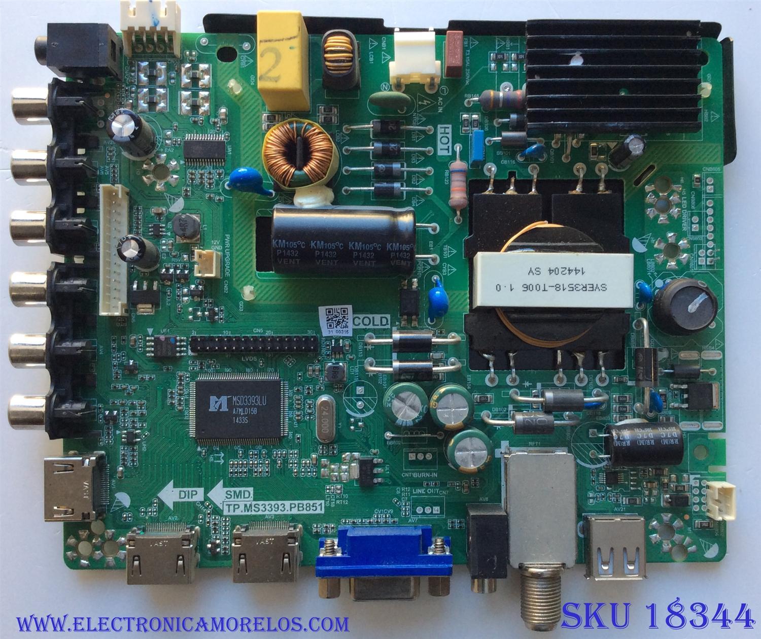 MAIN / FUENTE ( COMBO ) / UPSTAR N14110031 / BP32ES8 / P3S14108796 / TP.MS3393.PB851 / PANEL BOEI320WX1 / MODELO P32EE 7	