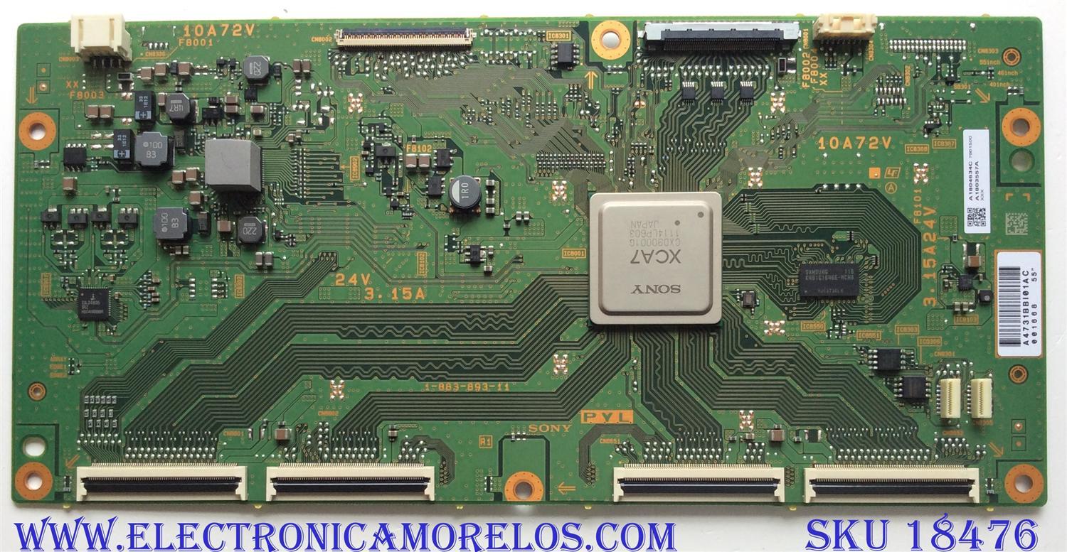 T-CON PARA TV SONY / NUMERO DE PARTE A-1804-634-C / A1804634C / A1803557A / 1-883-893-11 / PANEL LTY550HQ03-007 / MODELO KDL-55HX729