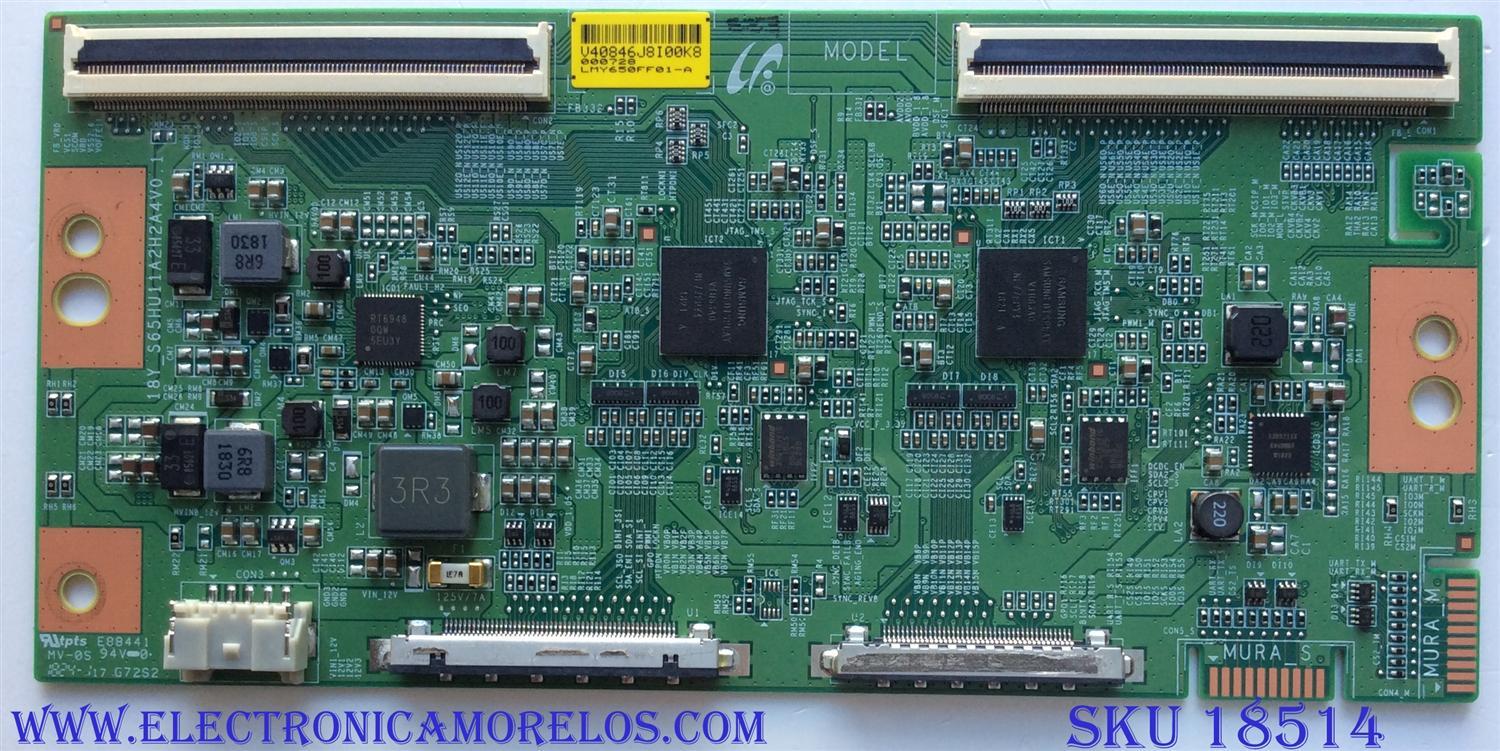 T-CON PARA TV SONY BRAVIA / NUMERO DE PARTE LJ94-40846J / 18Y_S65HU11A2H2A4V0.1 / 40846J / S65HU11A2H2A4V0 / PANEL YD8F009DND01B / DISPLAY LSY650FF01-A01 / MODELOS XBR65X900F / XBR-65X900F