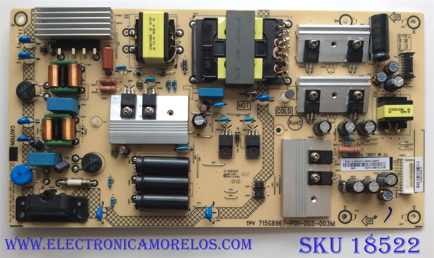 FUENTE DE PODER / INSIGNIA PLTVHW321XAGN / 715G8967-P01-005-003M / PANEL  TPT550U2-D077.L REV:S21A/TPT550U2 REV:S02B / TPT550U1-QVN05.U / MODELO NS-55DF710NA19	
