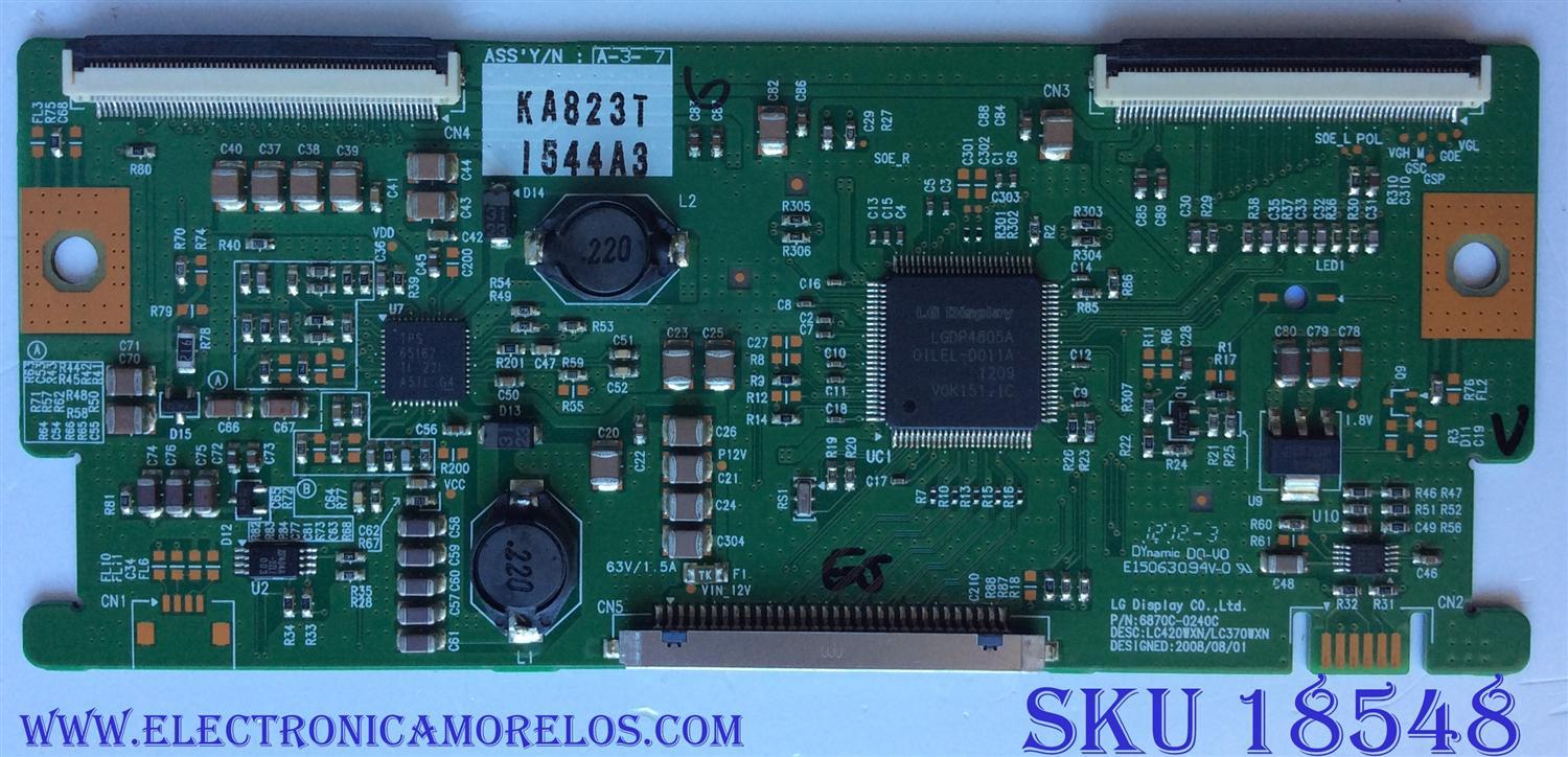 T-CON / 6871L-0544A / 544A / 6870C-0240C / MODELO 37" / PANEL LC370WXN-SBD1	