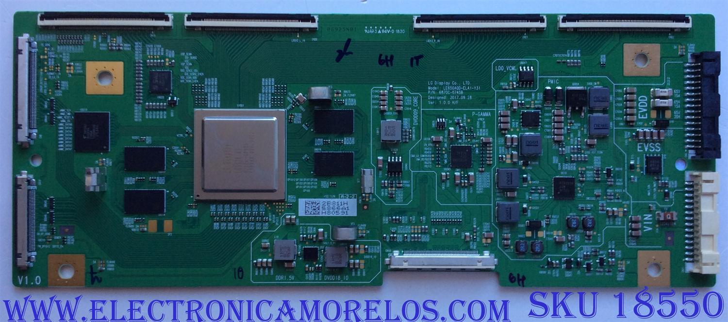 T-CON / LG 6871L-5866A / 5866A / DVDD18_10 / PANEL LE650AQD (EL)(A3) / MODELO OLED65C8PUA.BUSWLJR / OLED65B8PUA.BUSWLJR