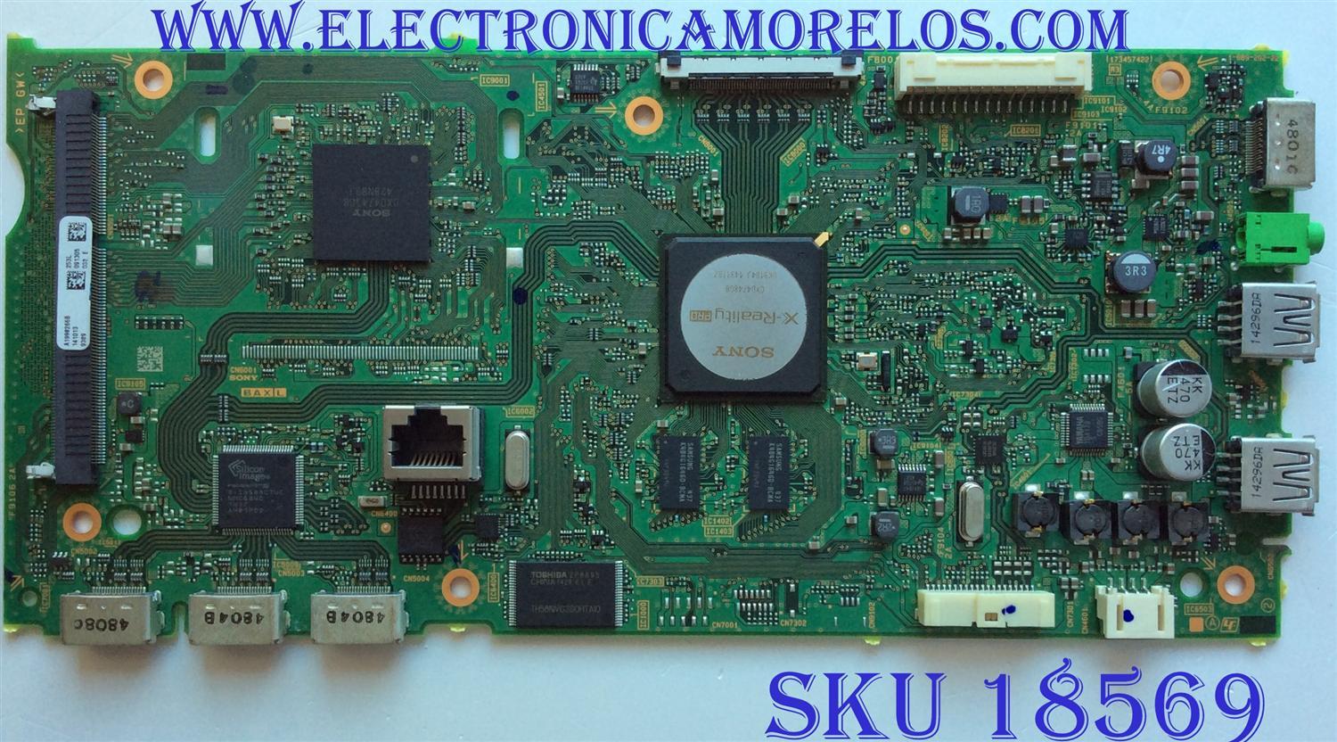 MAIN PARA TV SONY BRAVIA / NUMERO DE PARTE A1998266B 253 / 1-889-202-22 / 173457422 / A-1992-663-A / PANEL T550HVF05.2 / MODELO KDL-55W700B 