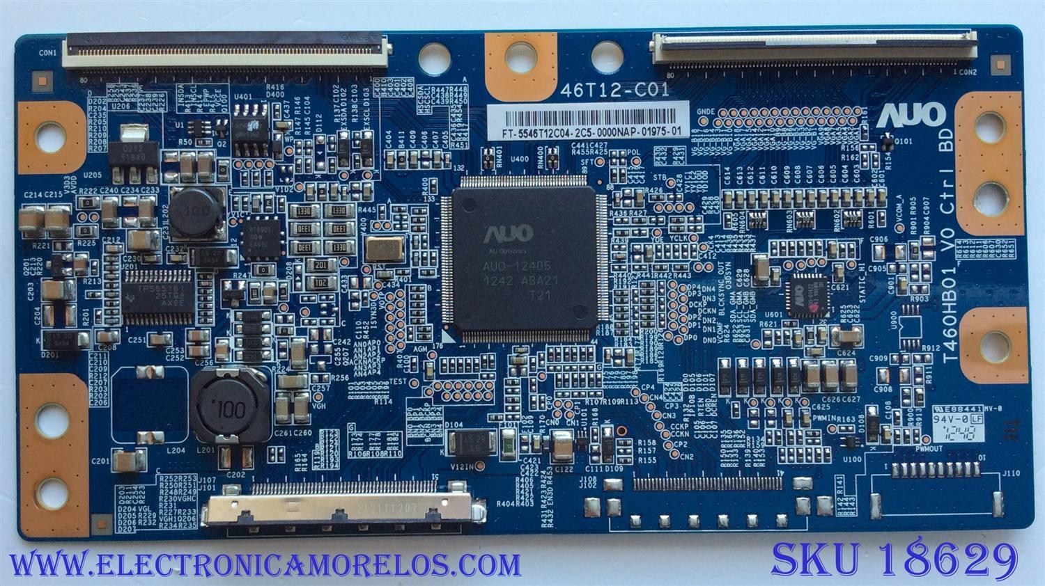 T-CON / APEX 55.46T12.C04 / 5546T12C04 / 46T12-C01 / T460HB01 V0 / PANEL V460HJ1-PE1 / MODELO LE4643T	