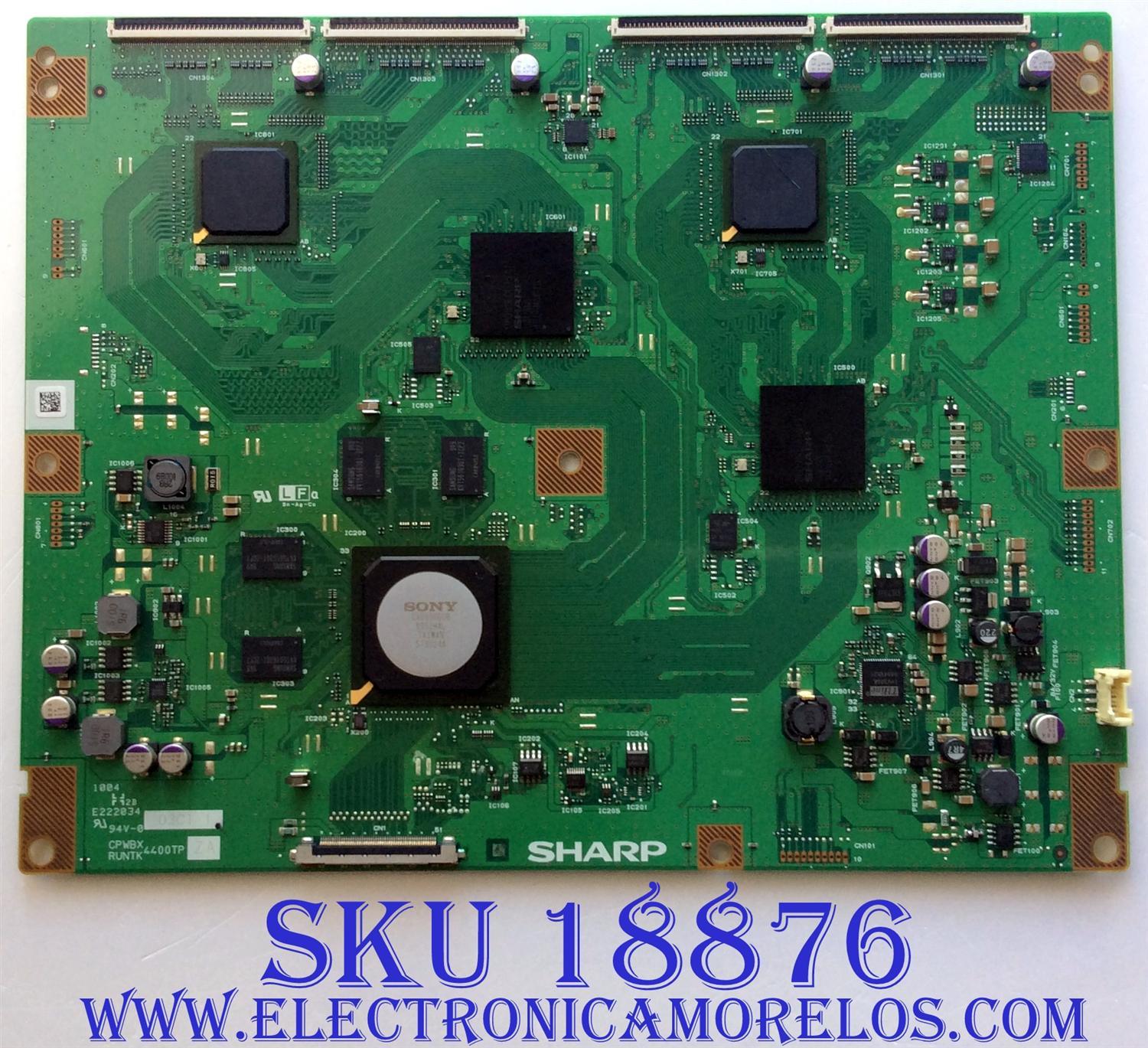 T-CON / SONY RUNTK4400TPZA / CPWBX4400TPZA / E222034 / PANEL LK460D3LA9S / MODELO KDL-46NX800
