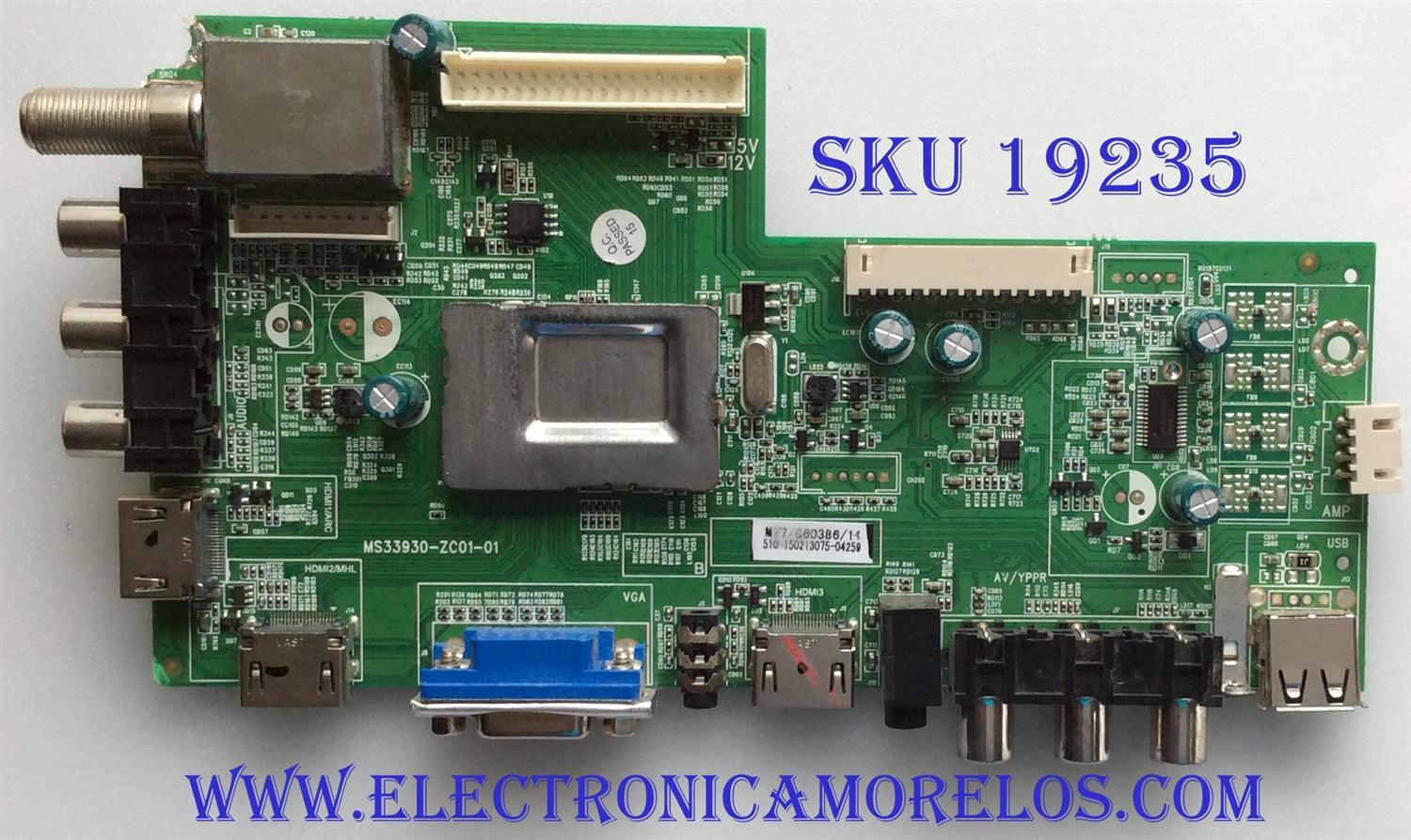 "MAIN / 510-150213075-04259 / 510-1502L3075-04259 / MS33930-ZC01-01 / PANEL V400HJ6-PE1 "