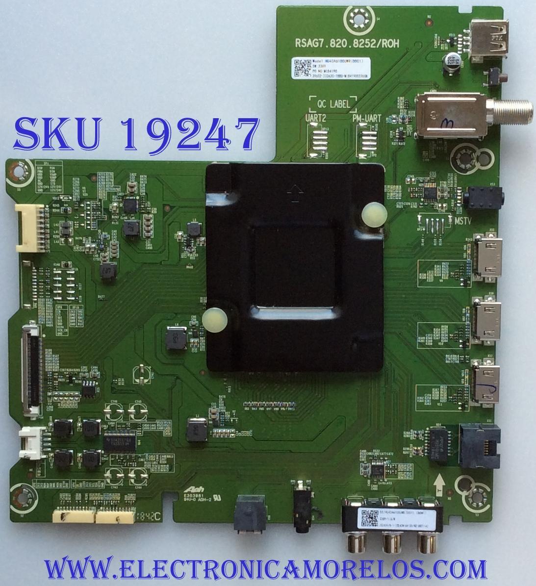 MAIN / HISENSE / 232630 / RSAG7.820.8252/ROH / HU43A6100UWR(0001) / 39632-232630 / E303981 / PANEL JHD425S1U71\S0\FM\ROH / MODELO 43R6E