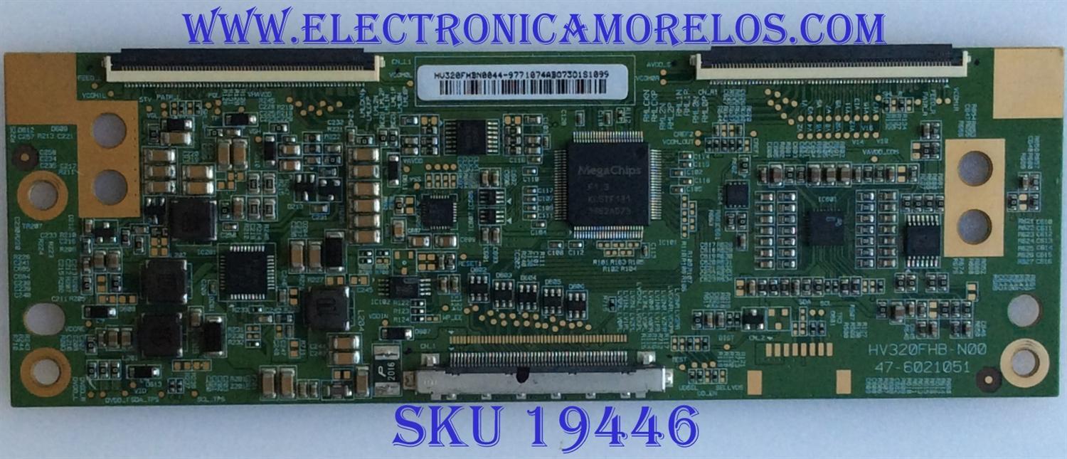 T-CON / VIZIO / NUMERO DE PARTE 44-9771074A / HV320FHBN00 / HV320FHB-N00 / 47- 6021051 / PANEL TPT315B5-FHBN0.K REV:S49P2L / MODELOS D32f-e1 / D32X-D1 LTTUUKJS 