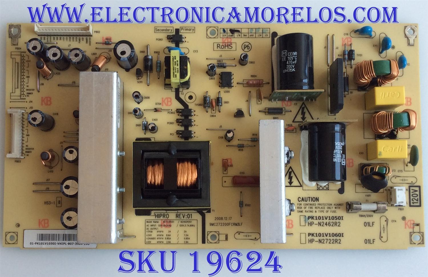 FUENTE DE PODER / TOSHIBA / 75014231 / PK101V1050I / HP-N2462R2 FSP245-4F03 / PARTES SUSTITUTAS FSP245-4F03 / MODELOS 40XV640U / 40RV525R / 40RV52R