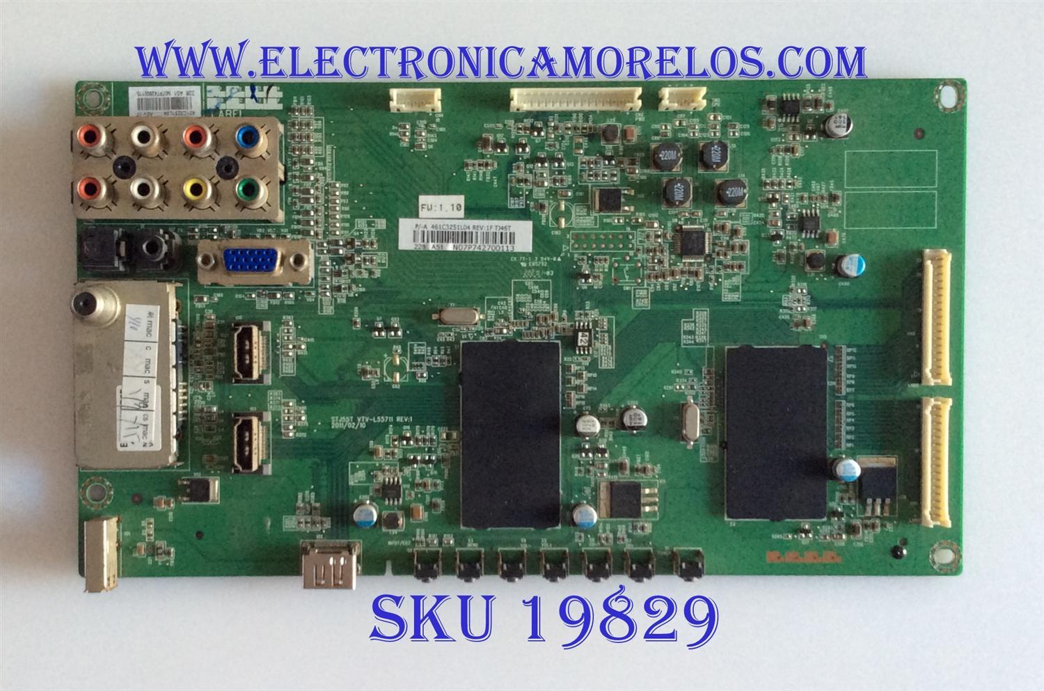 MAIN / TOSHIBA / 461C3Z51L04 / STJ55T VTV-L55711 / 431C3Z51L04 / PANEL LTA460HH-LH4 / MODELO 46"