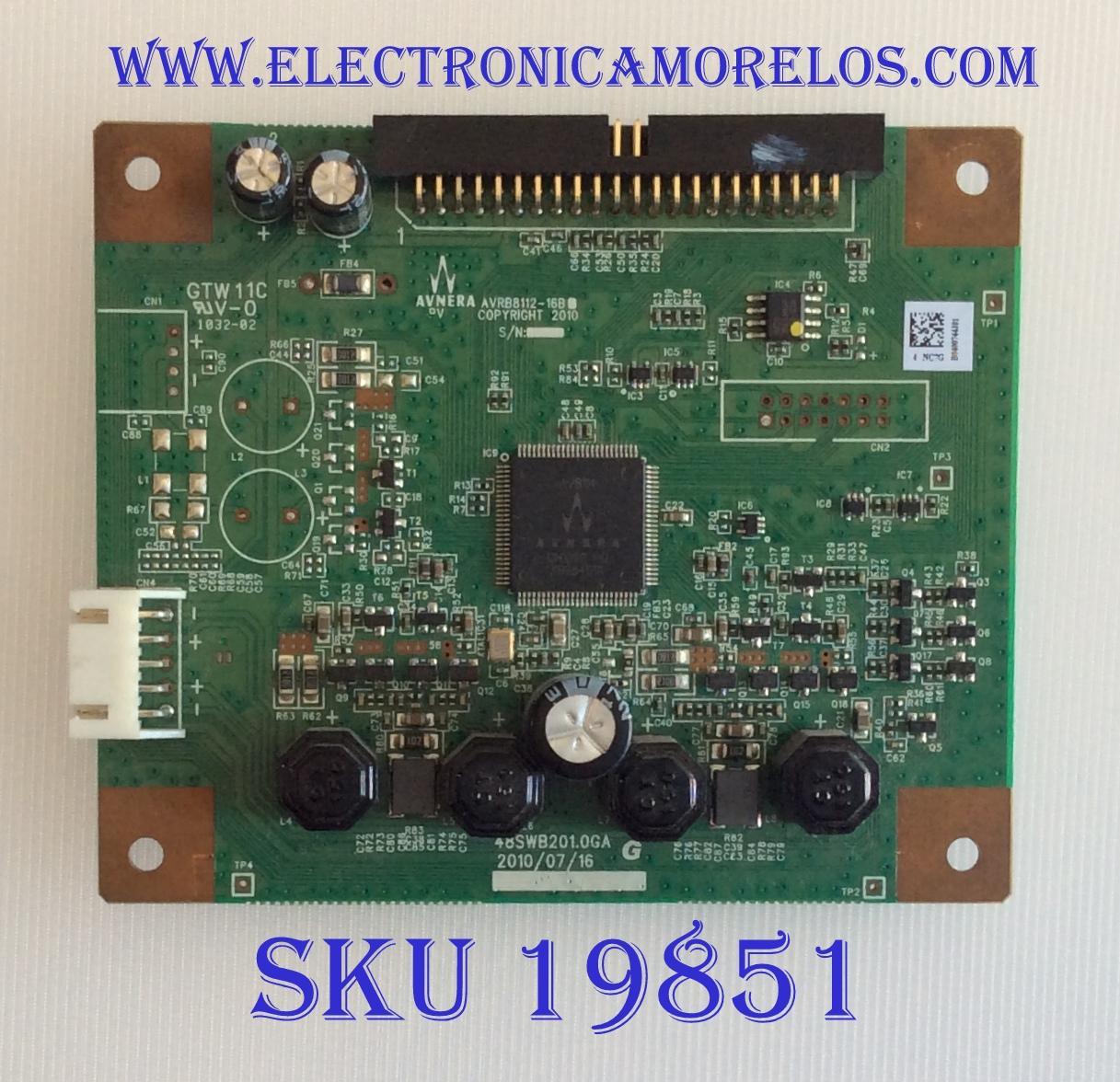 TARJETA DE AUDIO / INSIGNIA / 48SWB201.0GA / SWB3 / AVRB8112-16B / B0400744J01 / PANEL T315AW05 / MODELOS  NS-32E859A11 / NS-42E859A11