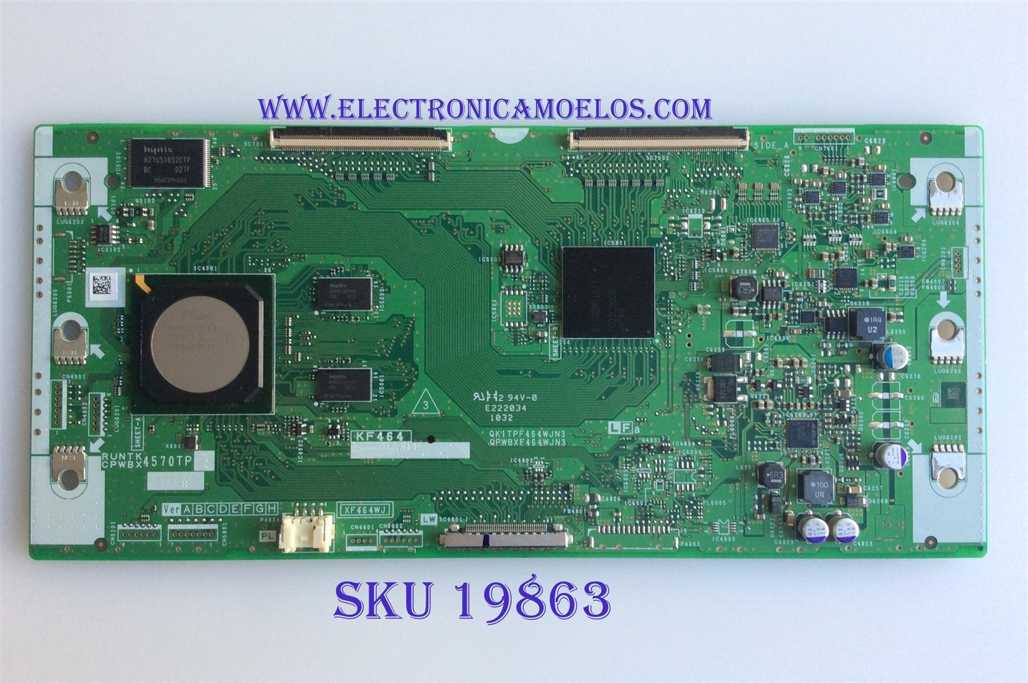 "T CON / SHARP / RUNTK4570TPZJ / CPWBX4570TPZJ / QKITPF464WJN3 / QPWBXF464WJN3 / KF464 / XF464WJ / PANELS LK520D3LWA2Z / LK600D3LW2BZ / LC460D3LWA2Z / MODELOS LC-52LE810UN  LC-46LE810UN / L C-60LE810UN"