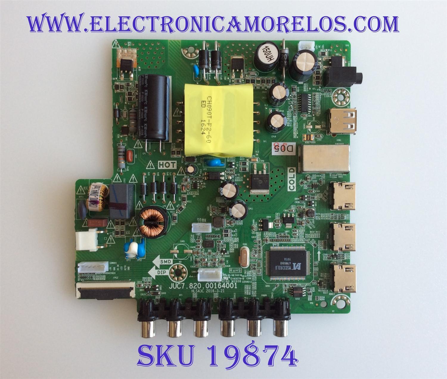 MAIN / FUENTE / (COMBO) / HITACHI / 999A6 / 999A6HY006040 / JUC7.820.00164001  / MODELO 40A3 