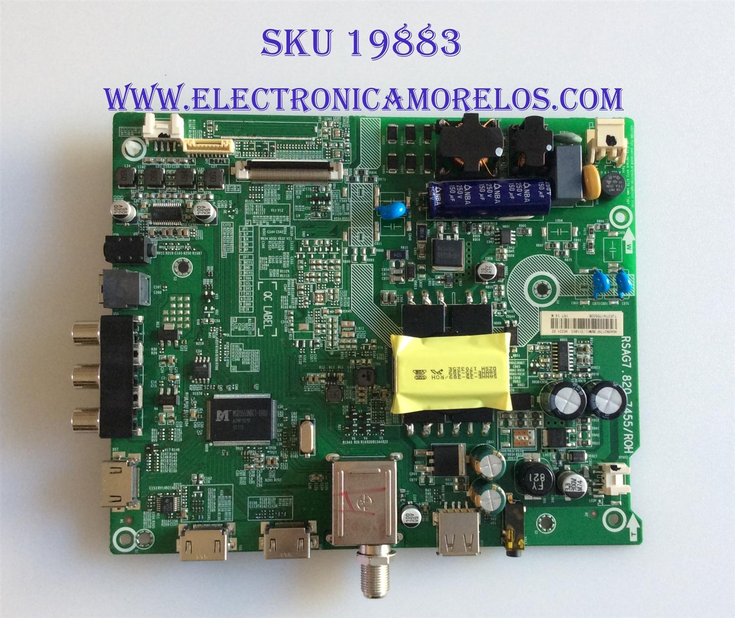 MAIN / FUENTE (COMBO) / INSIGNIA 211893 / RGSA7.820.7455/ROH / PANEL JHD396D5F01/SO/BBY/FM/ROH / MODELO NS-40D420NA18