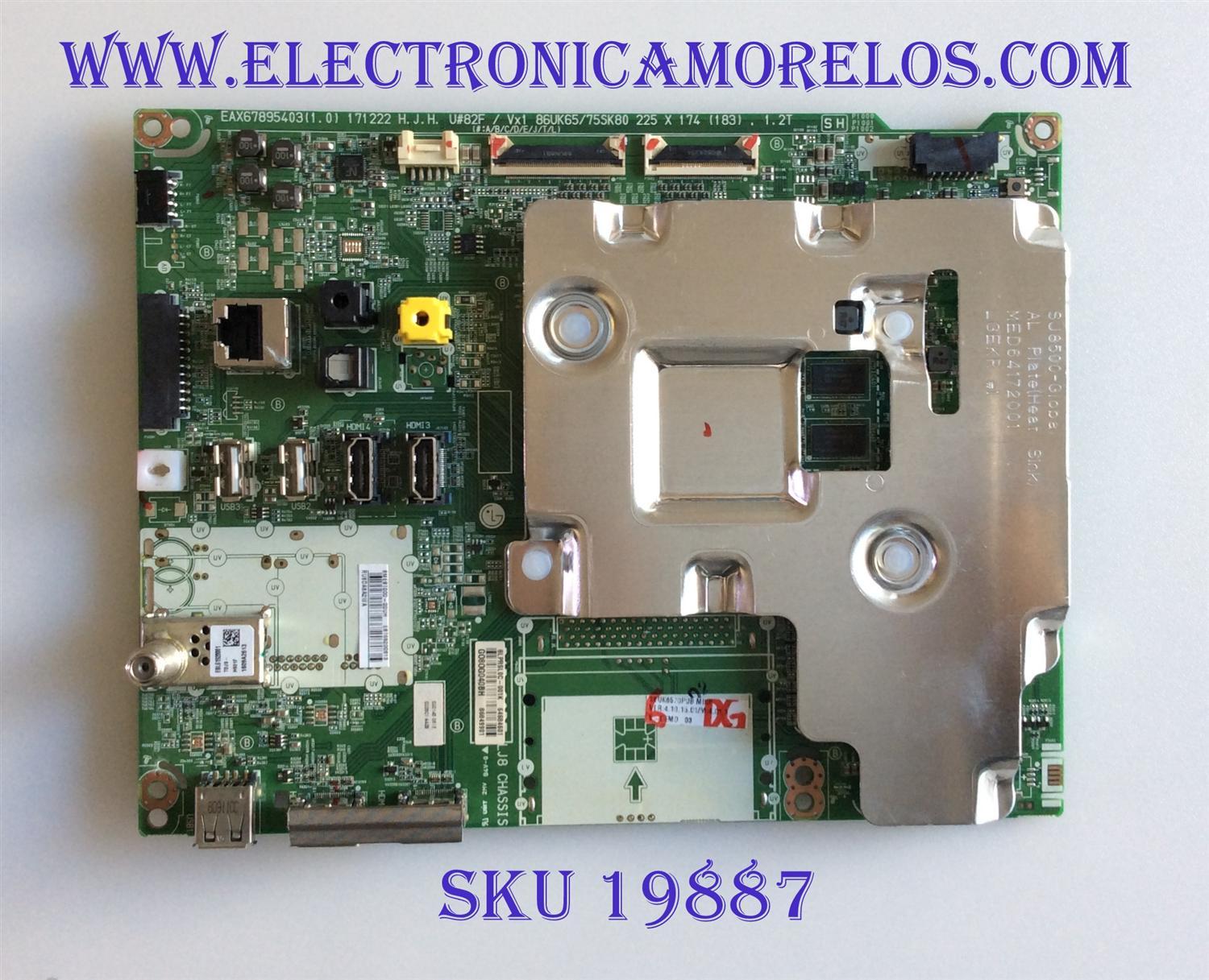 MAIN / LG EBT65200613 / EAX67895403(1.0) / 64684601 / 86849901 / PANEL HC860DQF-SLUR1-2142 / MODELO 86UK6570PUB 8M1L00SS / 86UK6570PUB.AUSWLJR 