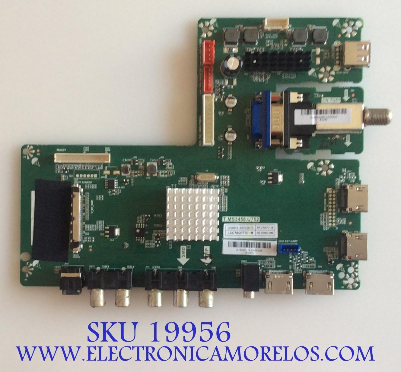 MAIN / RCA / A18042118 / LSC780FF01-W / T.MS3458.U752 / T201804011A / PANEL LSC780FF01-W01 / MODELO RTU7877-B