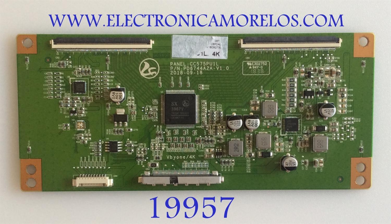 T-CON / RCA / PD6744A2A-V1.0 / CC575PU1L / PD6744A2A-V1.0 / PANEL LK550RA1A08 / MODELO RNSMU5036-B